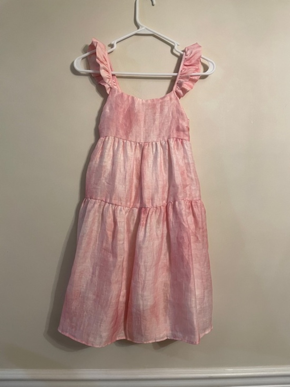 Zara Pastel Pink Tiered Sundress with Ruffle Straps